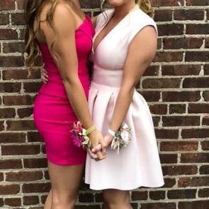 Light pink backless dress